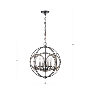 Stirling globe candle style chandelier dimensions.