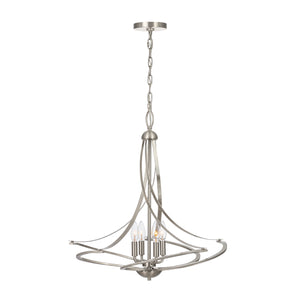 4 light candle style Marlow chandelier lit.