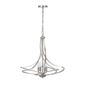 4 light candle style Marlow chandelier unlit.