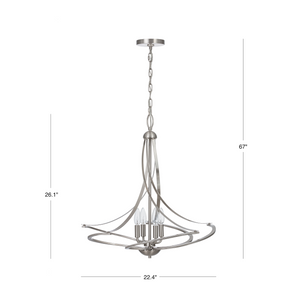 4 light candle style Marlow chandelier measurement.