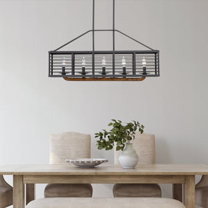 Gateway 5-Light Caged Linear Chandelier