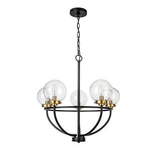 5 Light Global View chandelier unlit.