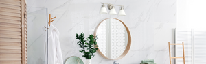 modern bathroom with a vanity light 