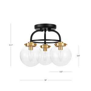 Global View semi flush mount dimensions.