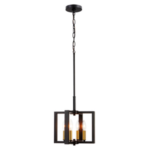 Wismar 4 light candle style pendant light lit.