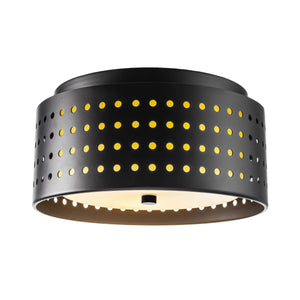 Gela matte black flush mount lit.